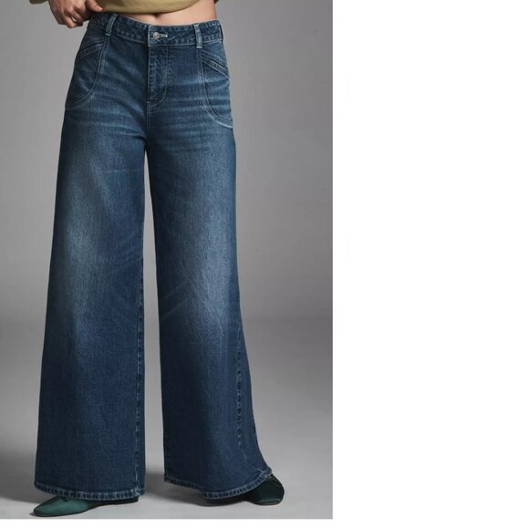 Pilcro High-Rise Wide-Leg Trouser Jeans size 30 new with tag - Picture 6 of 10
